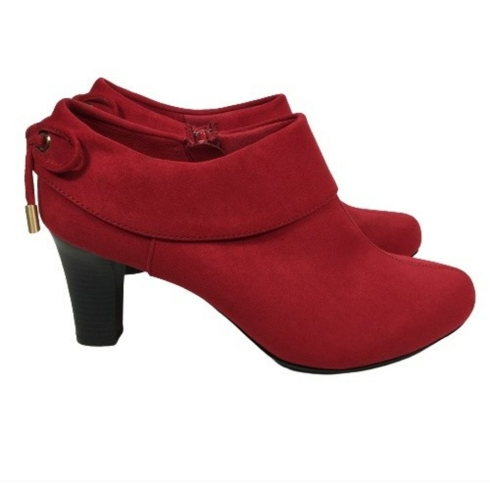 Coach and Four, Red Suede Booties Size 8